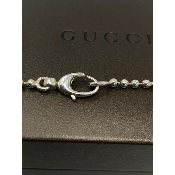 Authentic GUCCI Interlocking G Heart Silver 925 Pendant Necklace 16" - Picture 10 of 11